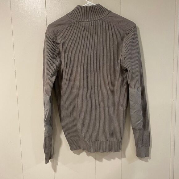 American Rag Men’s Ribbed Henley Sweater Beige Taupe 100% Cotton Size Large Pock - Picture 2 of 8